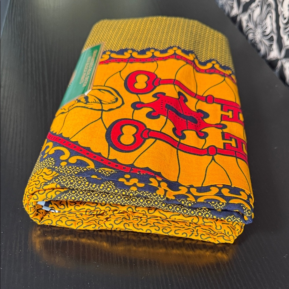 6yds Vibrant Yellow and Blue African Fabric